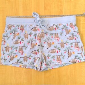 Altar'd State Christmas sloth pajama shorts